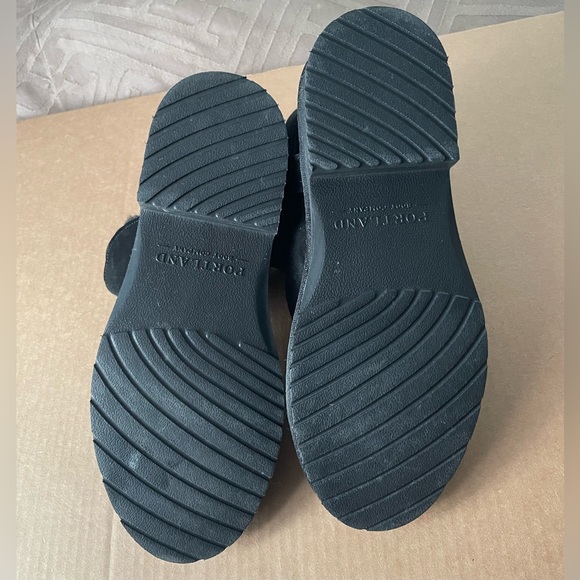 Portland Boot Company Alberta Buckle Short Moto Suede Wool Women’s Black Boots 8 - Picture 5 of 7